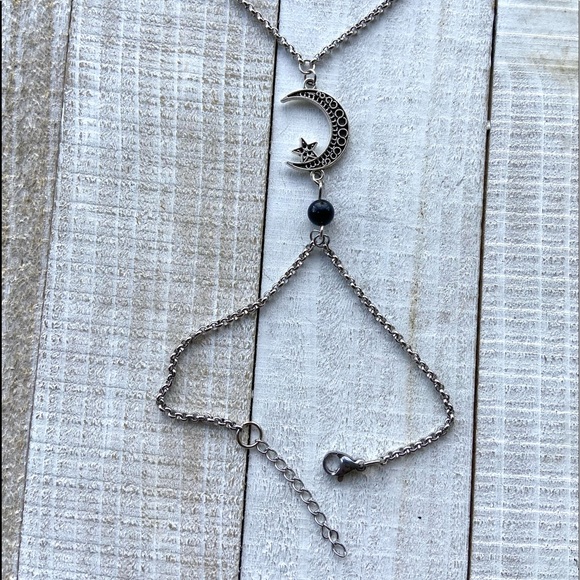 Star crecent moon midnight sunstone hand bracelet - Picture 8 of 10